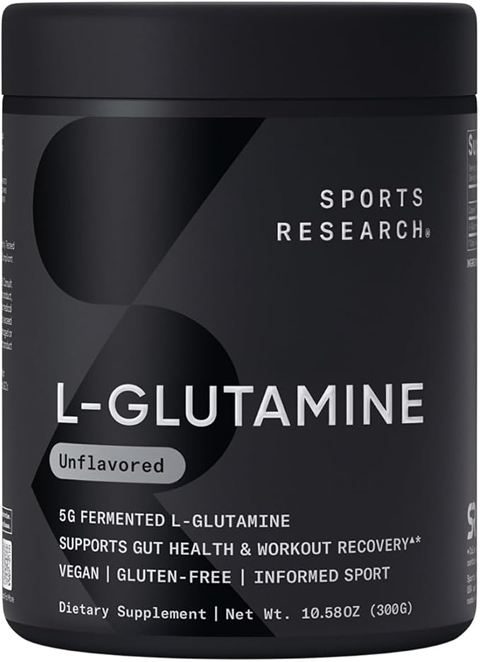 L-Glutamina Sports Research 300g – Sin Sabor